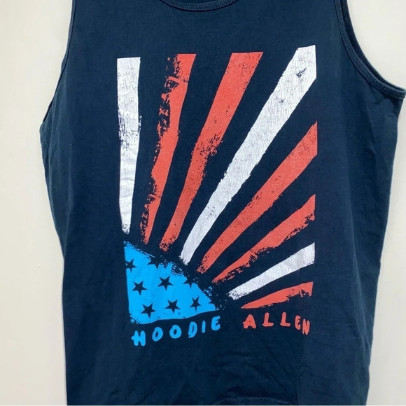 Men’s  Hoodie Allen 2013 Merch Tank Top with American Flag size L band rap merch - Picture 8 of 12